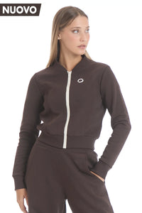 Felpa Ikonic Active Zip FW 25 Cioccolato