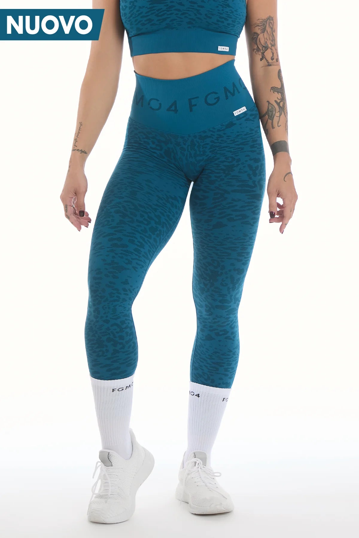 Leggings Leopardati Animalier Tonyas Closet, Taglia Unica, Vita 26 Pollici, Lunghezza Intera - Foto 2