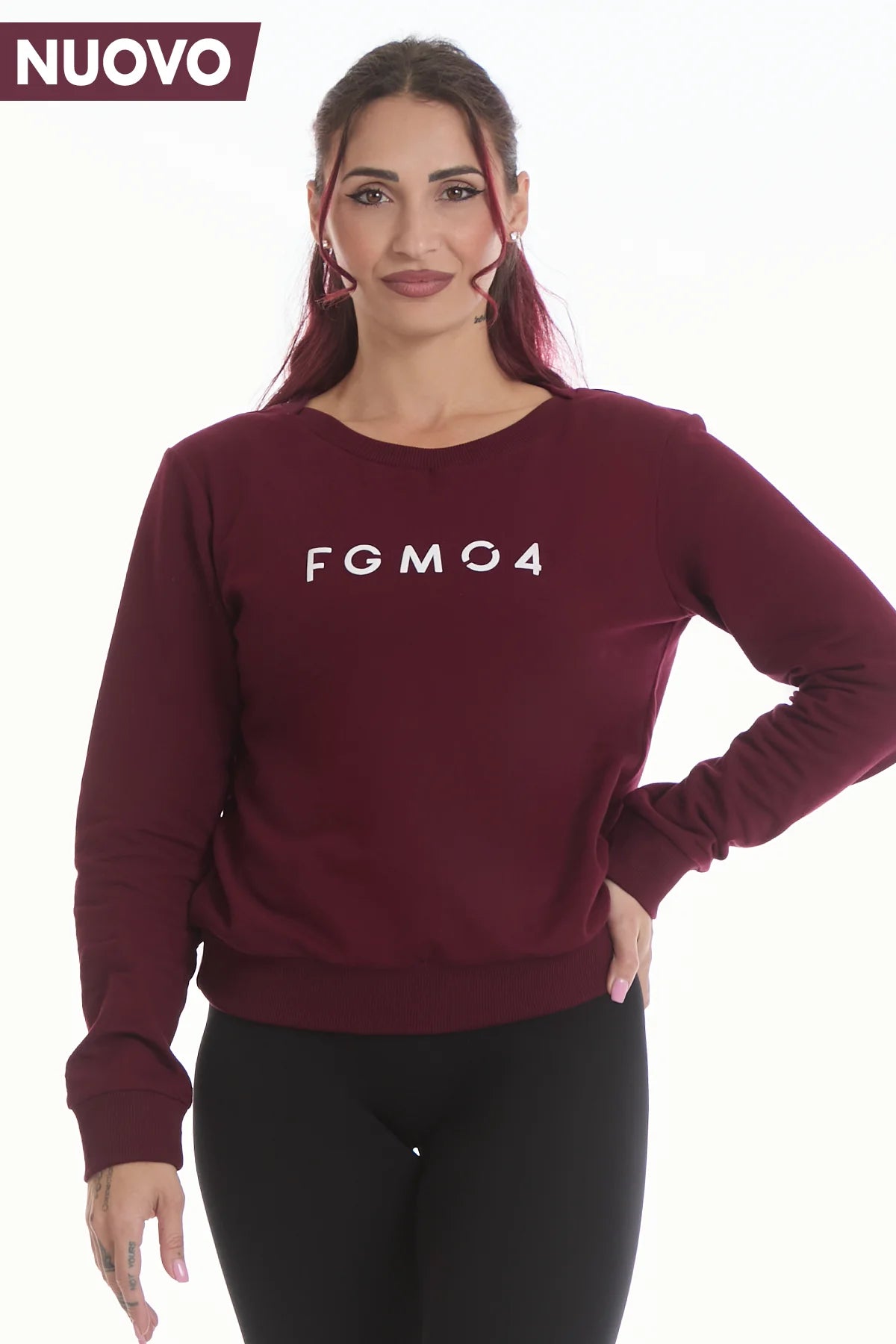 Felpa Ikonic WINTER FLAG Prugna - FGM04 - Linea Ikonic - fgm04