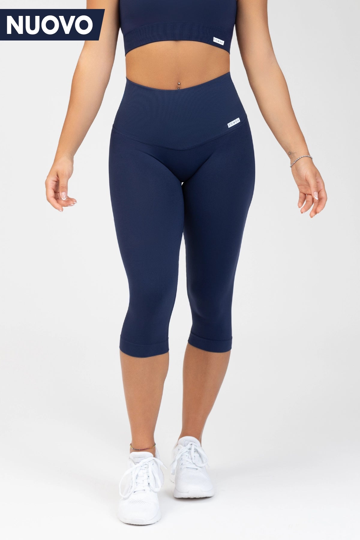 Pinocchietti sportivi con tecnologia FIR push up con arricciatura All Up Blu Notte - FGM04 - LEGGINGS ANTICELLULITE - fgm04