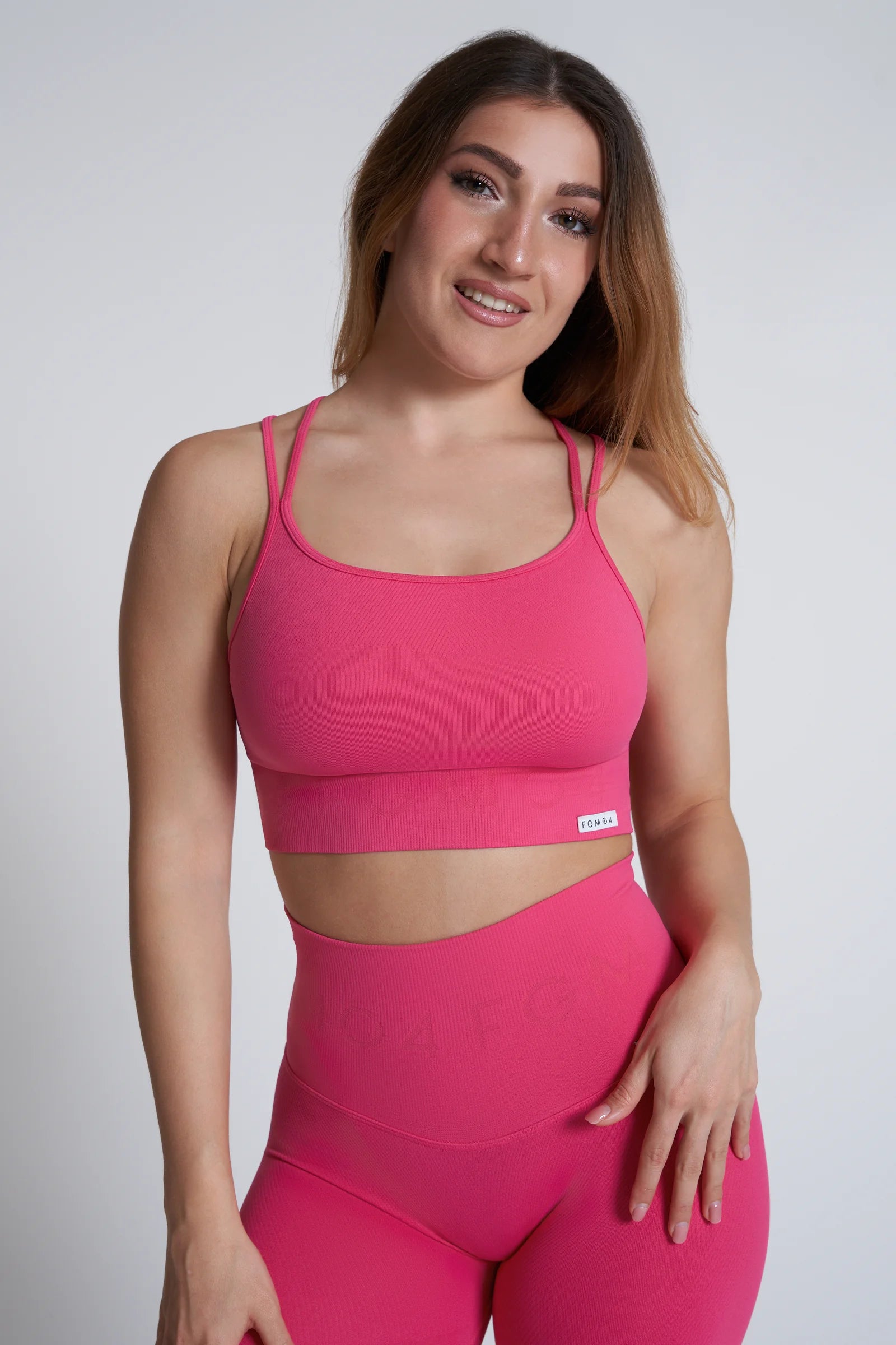 Top sportivo con spalline sottili incrociato a schiena scoperta Monogram Roseberry - FGM04 - Maglie e Top - fgm04