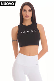 Canotta Crop Essential Fgm04 Nero - FGM04 - Linea Ikonic - fgm04