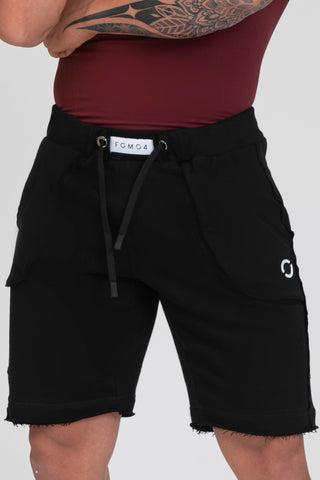 Pantalone sportivo in cotone shorts pantaloni corti Bermuda Fgm04 Nero - fgm04 - Linea Ikonic Uomo - fgm04