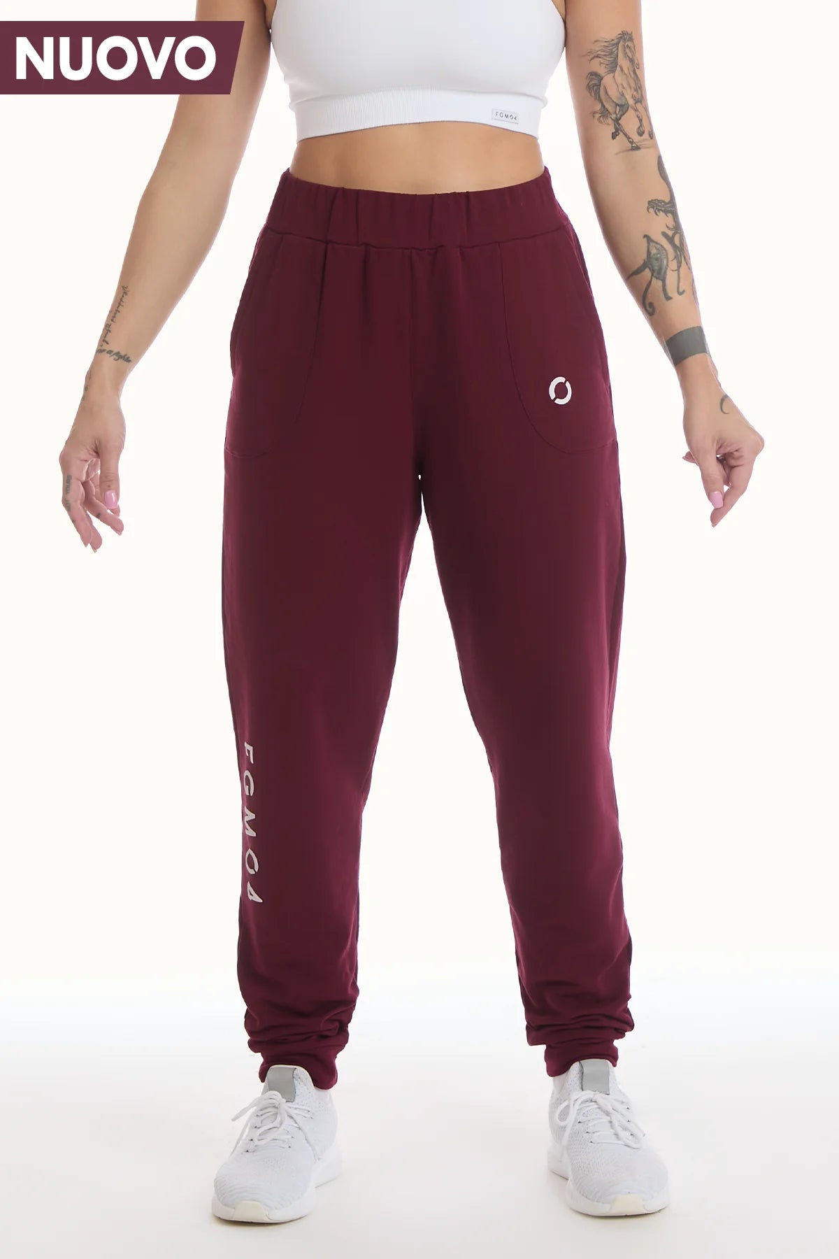 Pantalone Jogger Ikonic WINTER FLAG Prugna - FGM04 - Linea Ikonic - fgm04