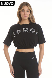 T-Shirt Crop Academy Fgm04 Nero