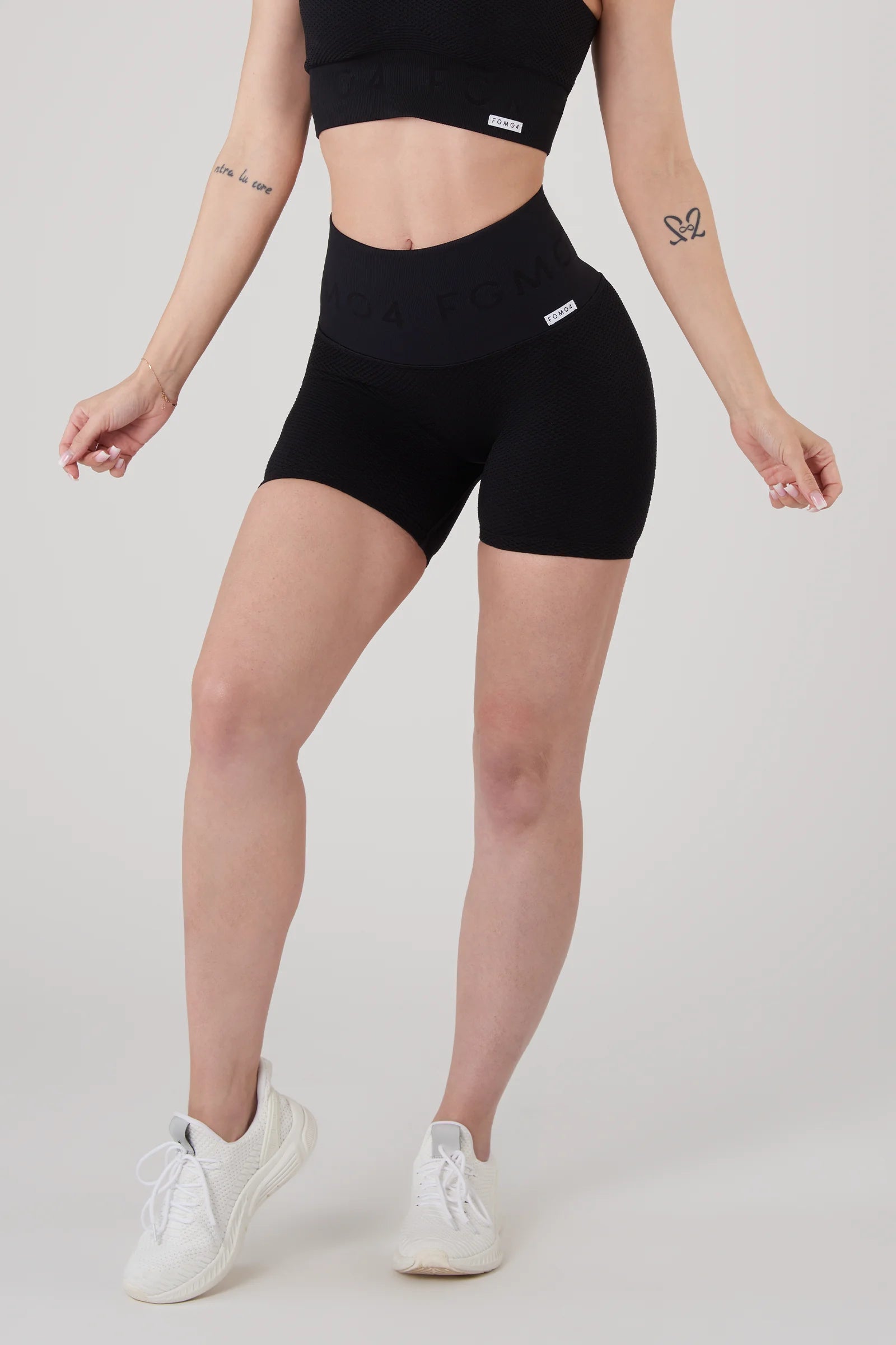 Shorts sportivi con tecnologia FIR push up con arricciatura a bolle Candy Bubble Cryofir Nero - FGM04 - LEGGINGS ANTICELLULITE - fgm04