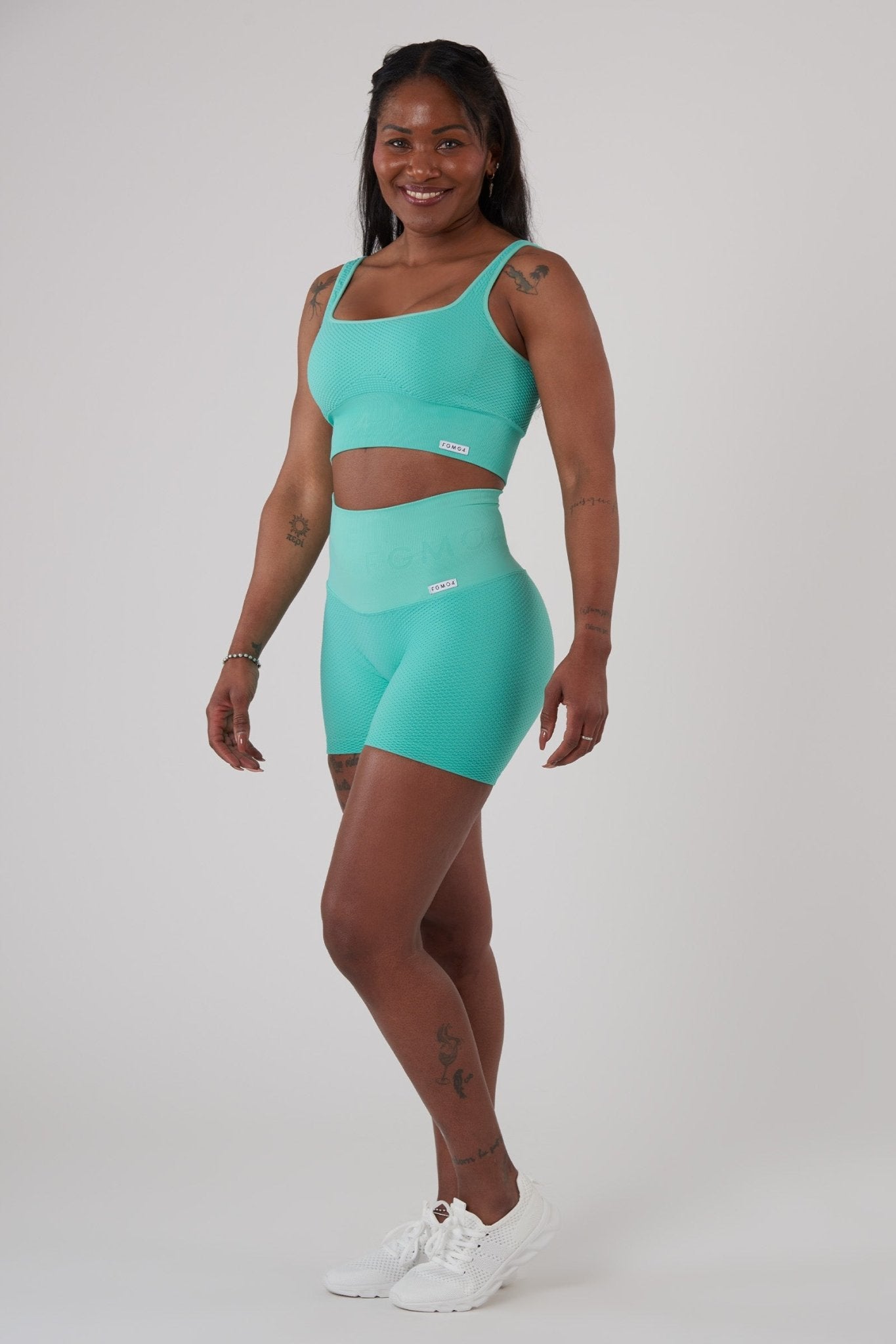 Shorts sportivi con tecnologia FIR push up con arricciatura a bolle Candy Bubble Cryofir Ice Green - FGM04 - LEGGINGS ANTICELLULITE - fgm04