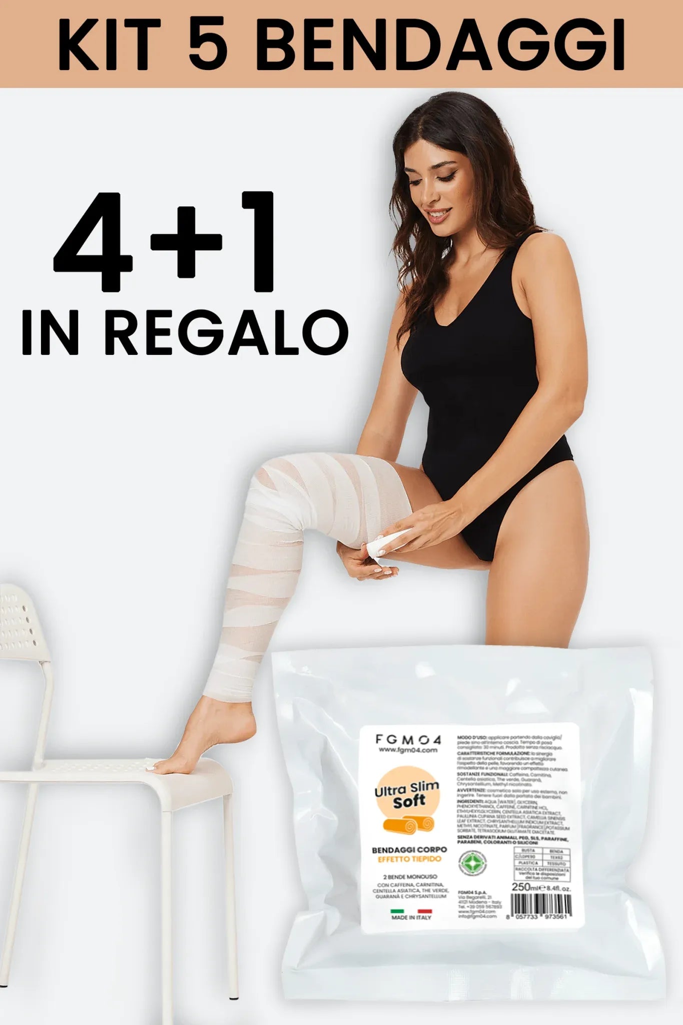 Kit Snellente BENDAGGI Pelle Sensibile - fgm04 - CREME PER ADIPE - fgm04