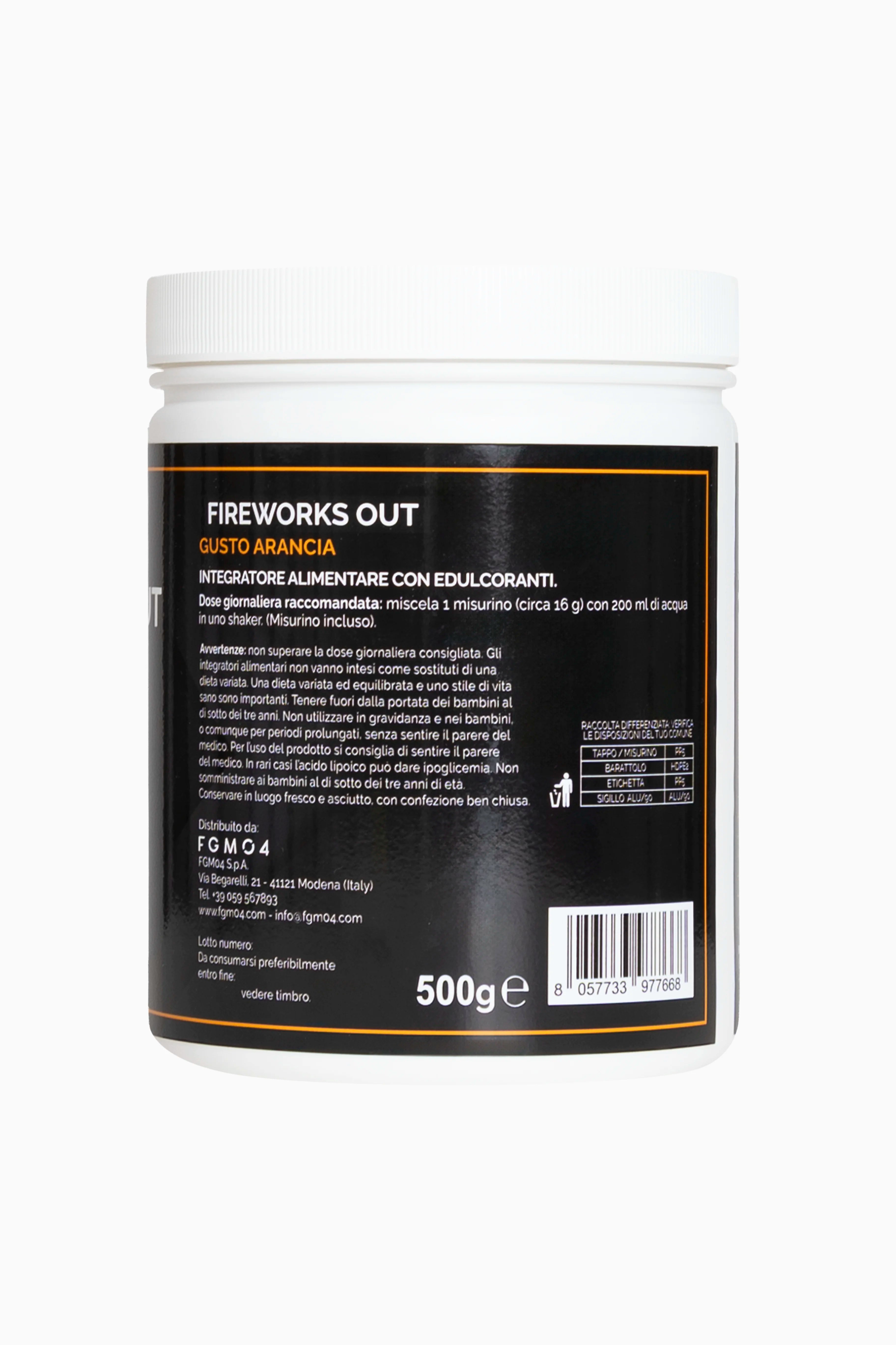 Fireworks Out Pre-workout Arancia 500gr - INTEGRATORI - fgm04