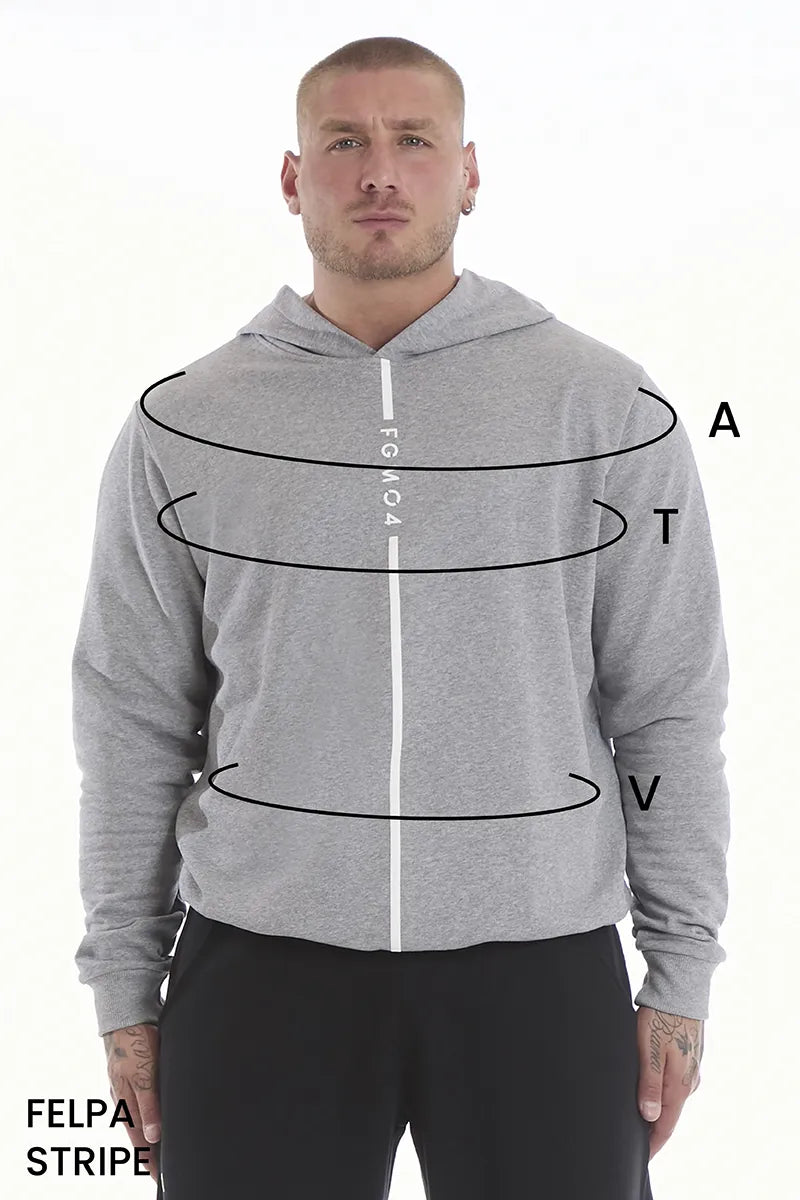 Guida alle taglie: Felpa Over Ikonic Con Cappuccio Stripe Uomo