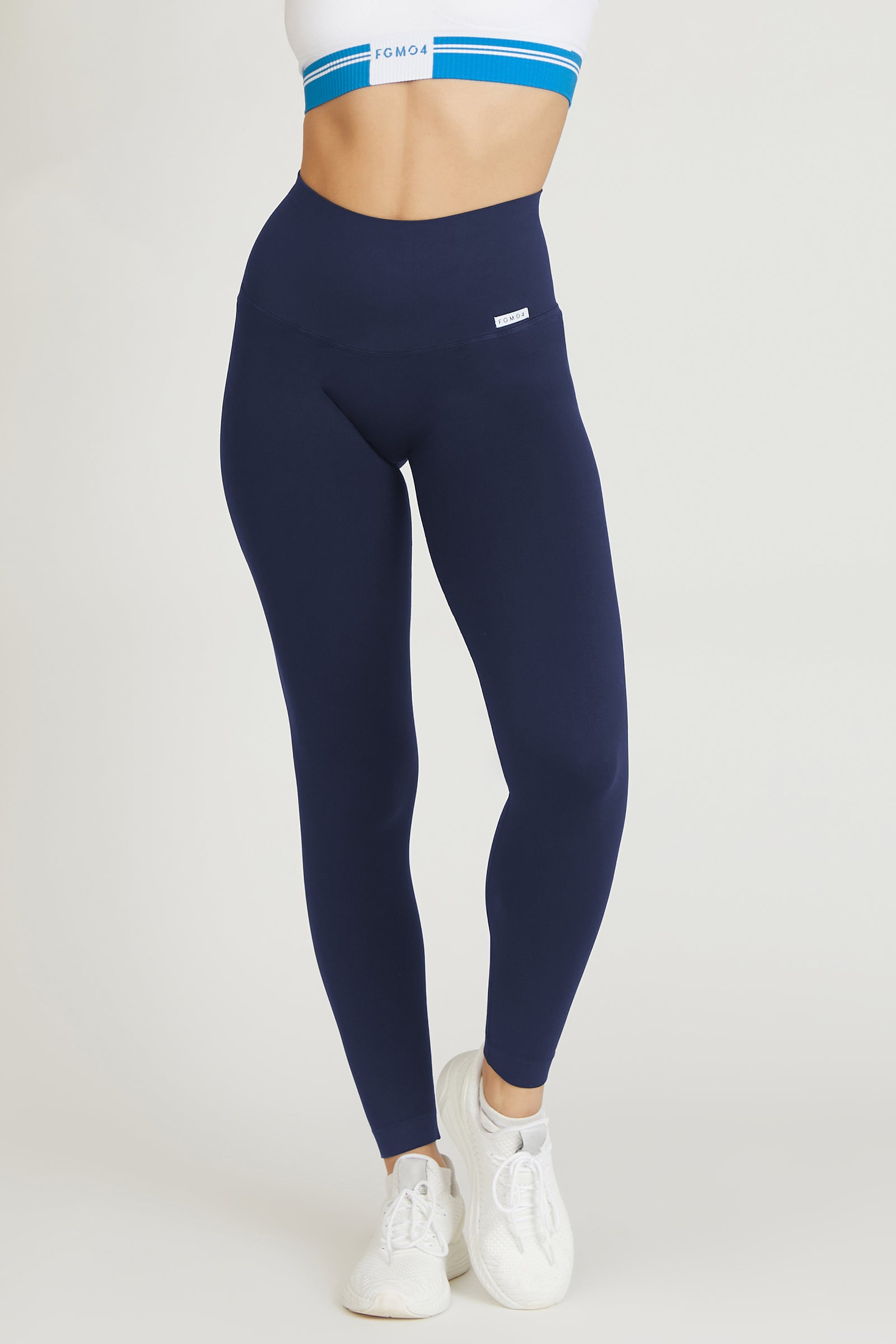 Leggings sportivi con tecnologia FIR push up con arricciatura All - Up Blu Notte - FGM04 - LEGGINGS ANTICELLULITE - fgm04