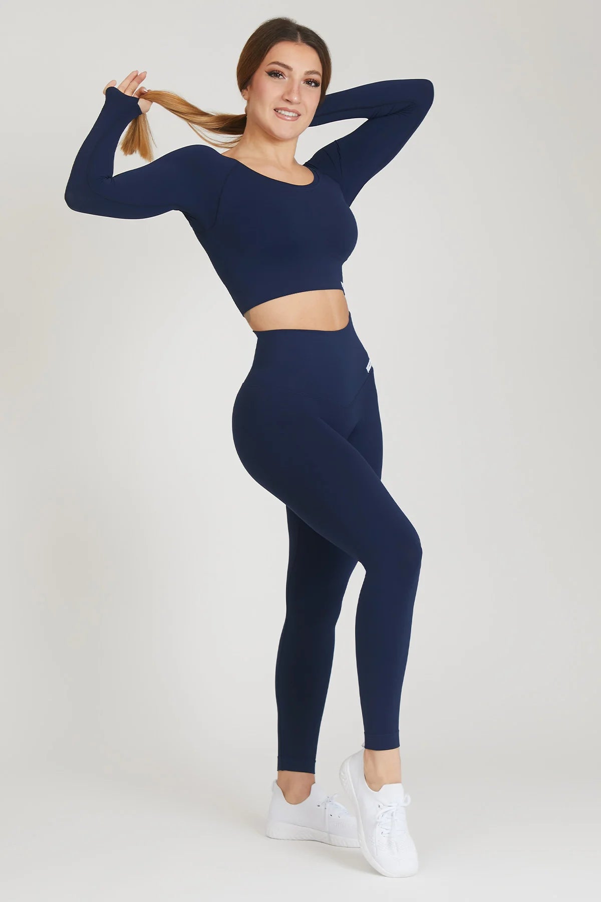 Maglia sportiva cropped seamless con maniche lunghe Bolero Gym Fashion Blu Notte - FGM04 - Maglie e Top - fgm04