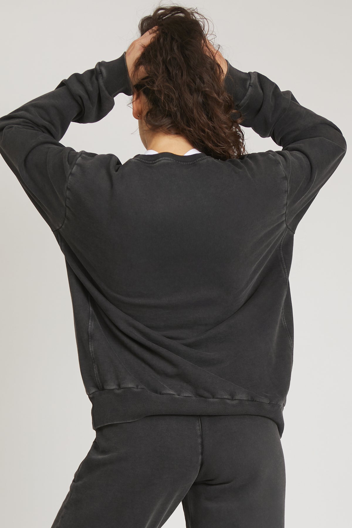 tuta sportiva in cotone oversize Felpa Over Donna Grigio Ardesia - FGM04 - Linea Ikonic - fgm04