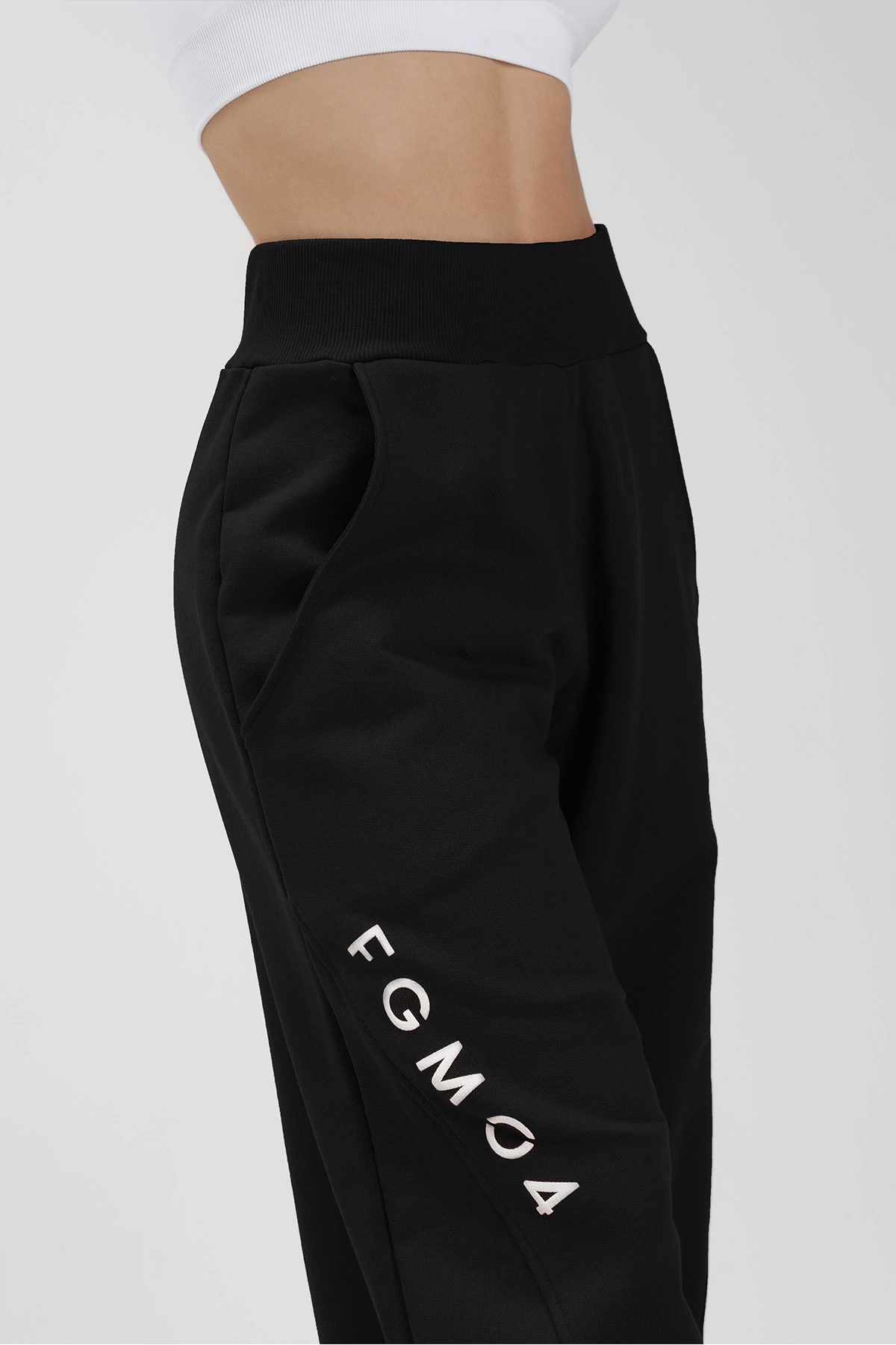 Pantaloni della tuta sportivi donna in cotone oversize Pantalone Baggy Ikonic FW 24/25 Nero - FGM04 - Linea Ikonic - fgm04