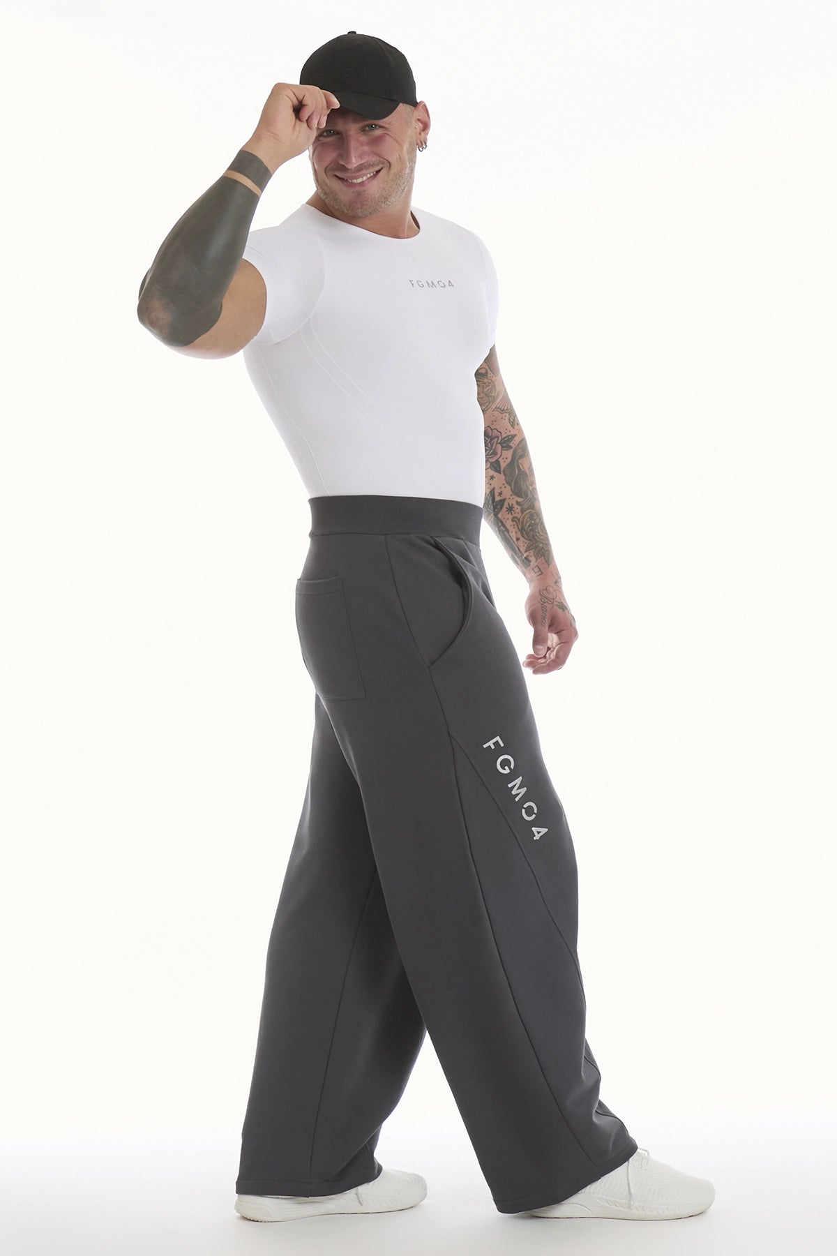 Pantalone Baggy Uomo Grigio Piombo - FGM04 - Linea Ikonic Uomo - fgm04