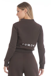 Felpa Ikonic Active Zip FW 25 Cioccolato