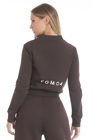 Felpa Ikonic Active Zip FW 25 Cioccolato - FGM04 - Linea Ikonic - fgm04