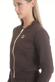 Felpa Ikonic Active Zip FW 25 Cioccolato