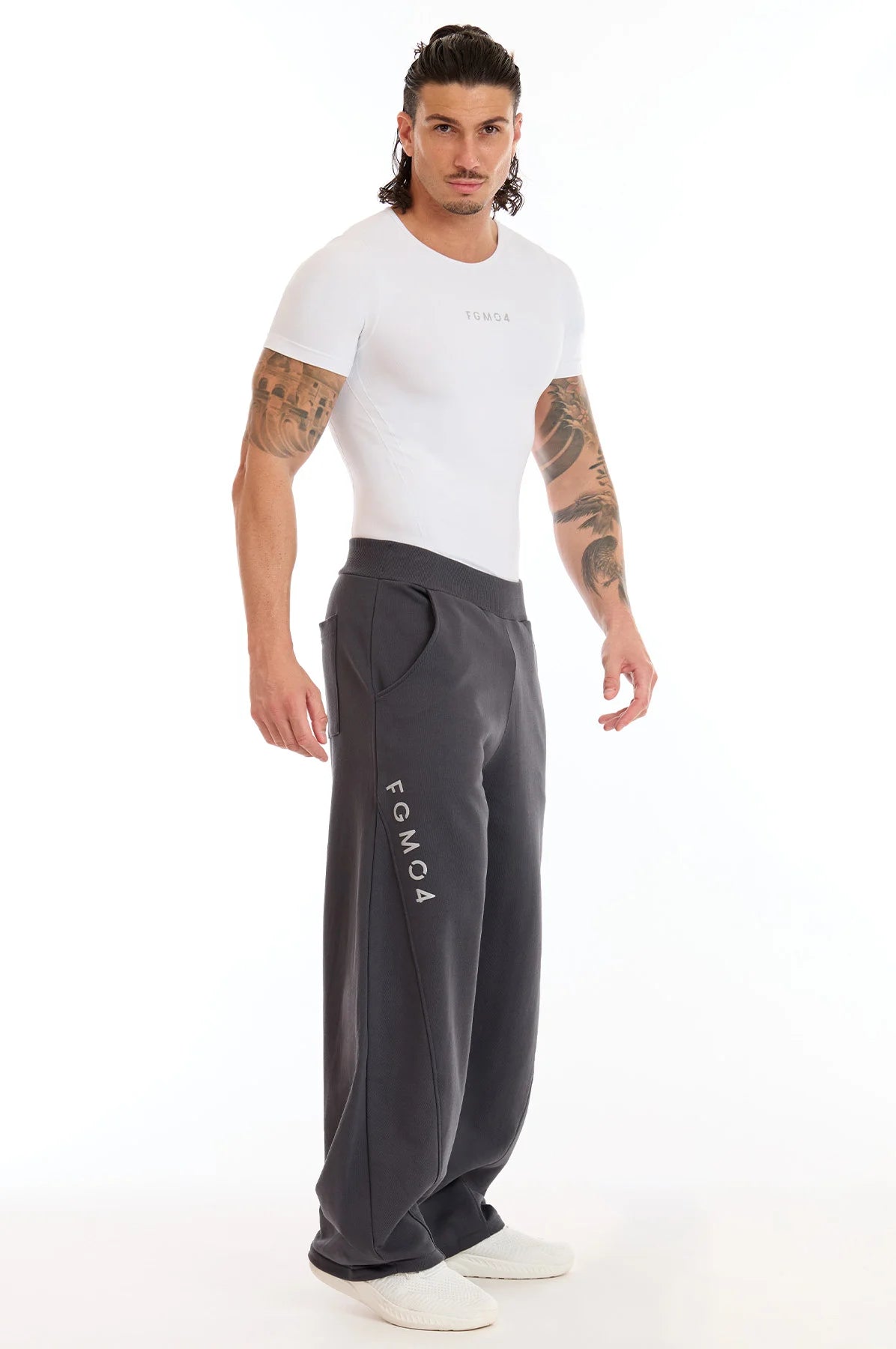 Pantalone Baggy Uomo Grigio Piombo - FGM04 - Linea Ikonic Uomo - fgm04