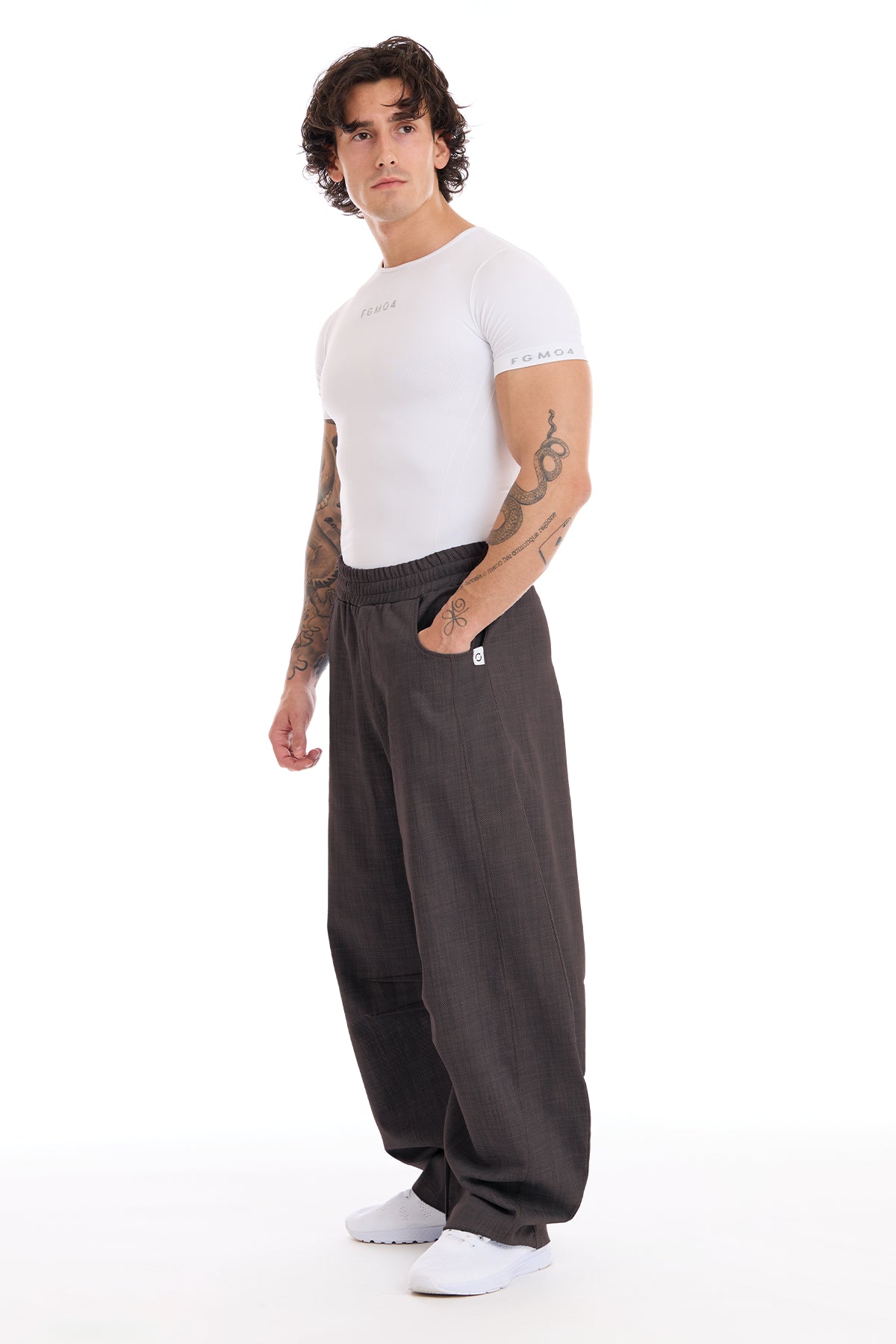 Pantalone Uomo Barrel Jeans Marrone Selvaggio - FGM04 - Linea Ikonic Uomo - fgm04