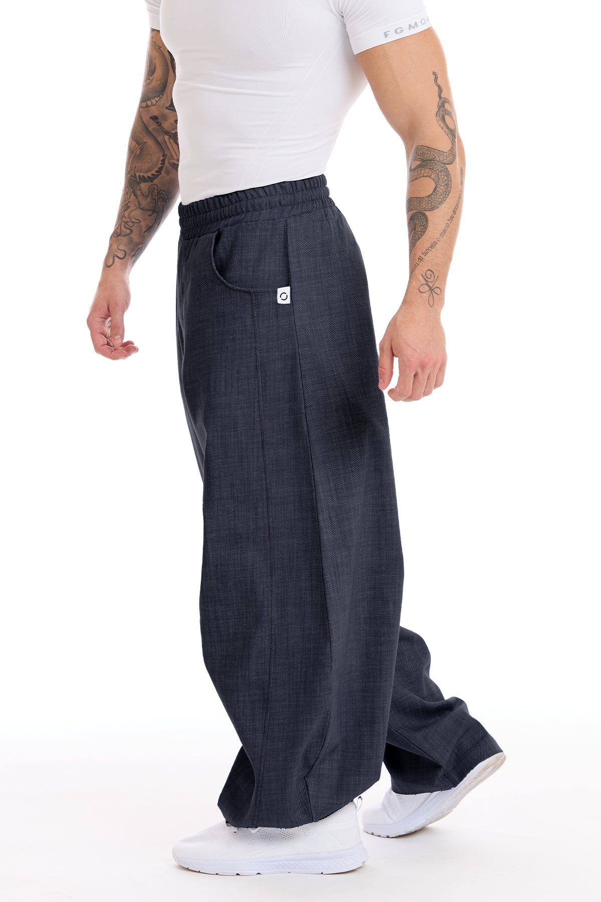 Pantalone Uomo Barrel Jeans Blu Profondo - FGM04 - Linea Ikonic Uomo - fgm04