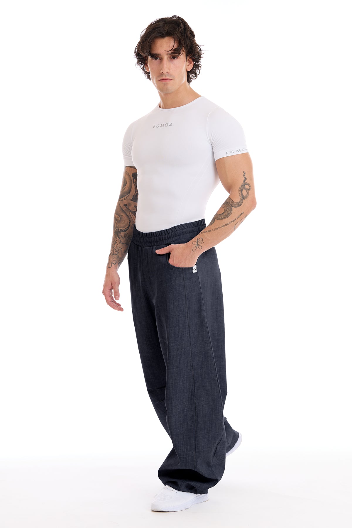Pantalone Uomo Barrel Jeans Blu Profondo - FGM04 - Linea Ikonic Uomo - fgm04