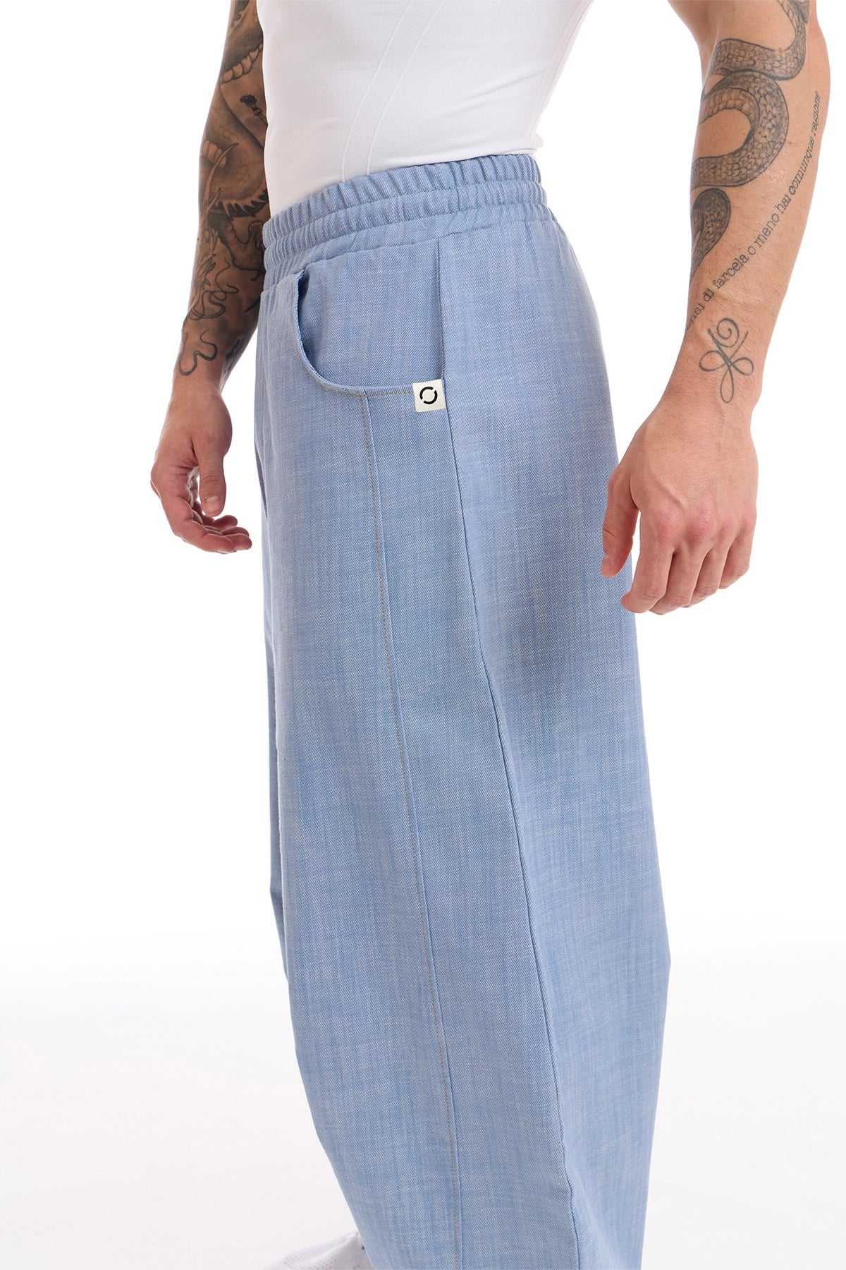 Pantalone Barrel Uomo Azzurro - FGM04 - Linea Ikonic Uomo - fgm04