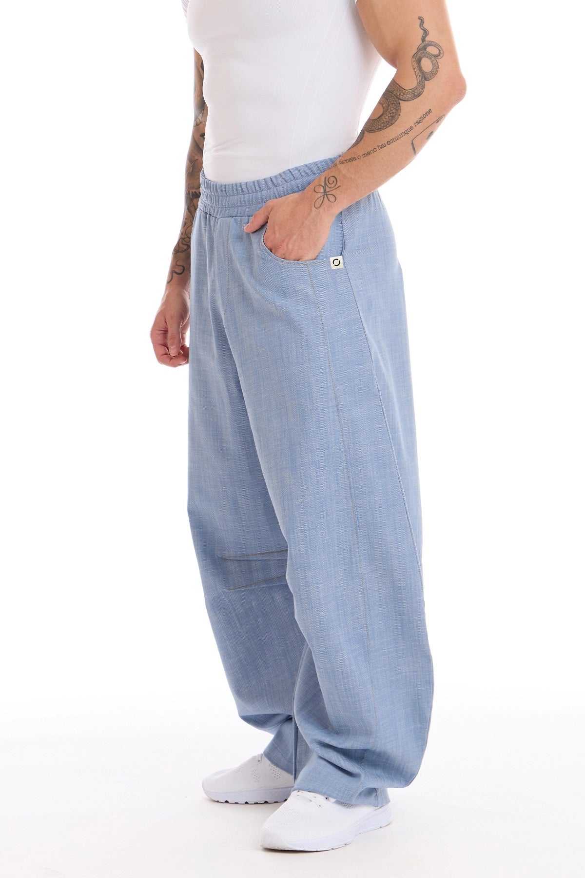 Pantalone Barrel Uomo Azzurro - FGM04 - Linea Ikonic Uomo - fgm04