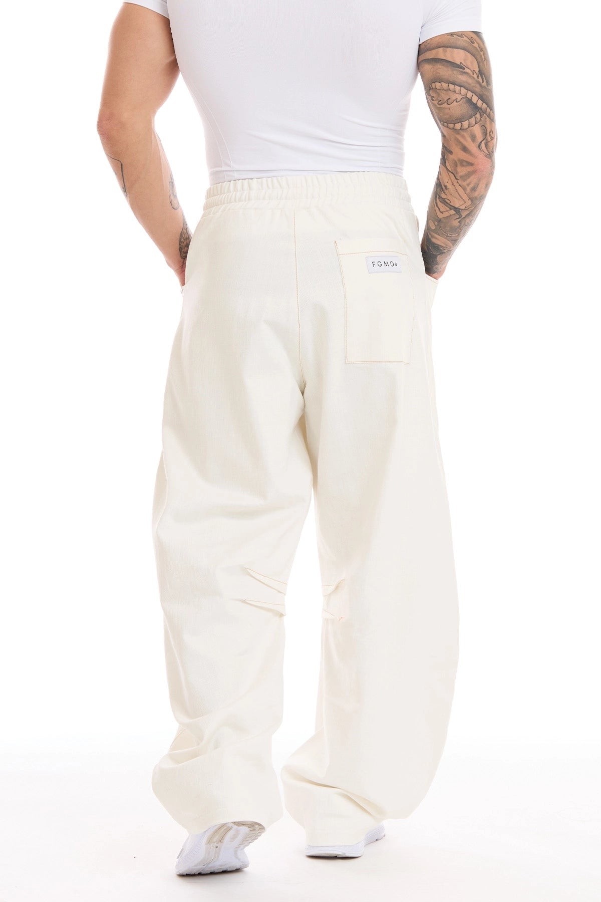 Pantalone Barrel Uomo Panna - FGM04 - Linea Ikonic Uomo - fgm04