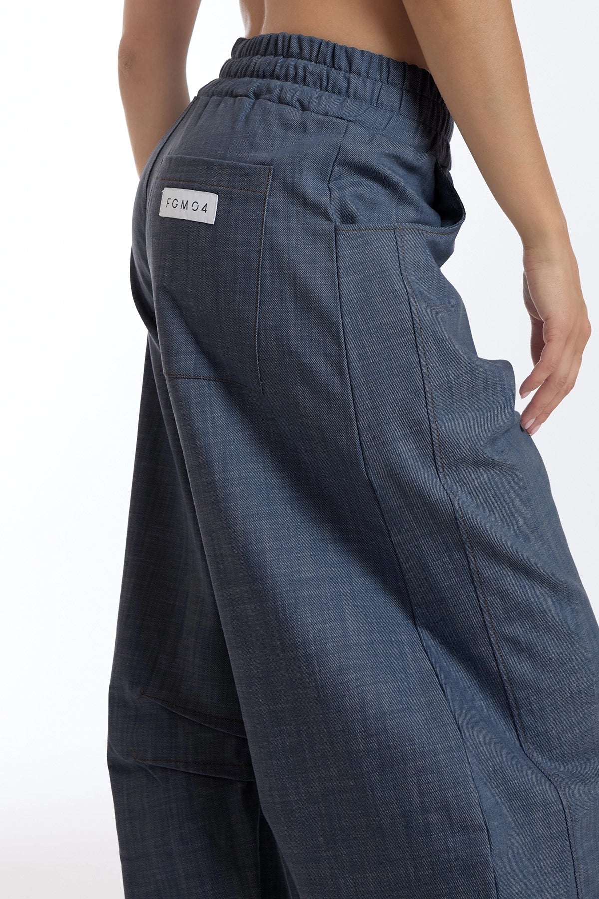 Pantalone Barrel Donna Jeans Blu - FGM04 - Linea Ikonic - fgm04