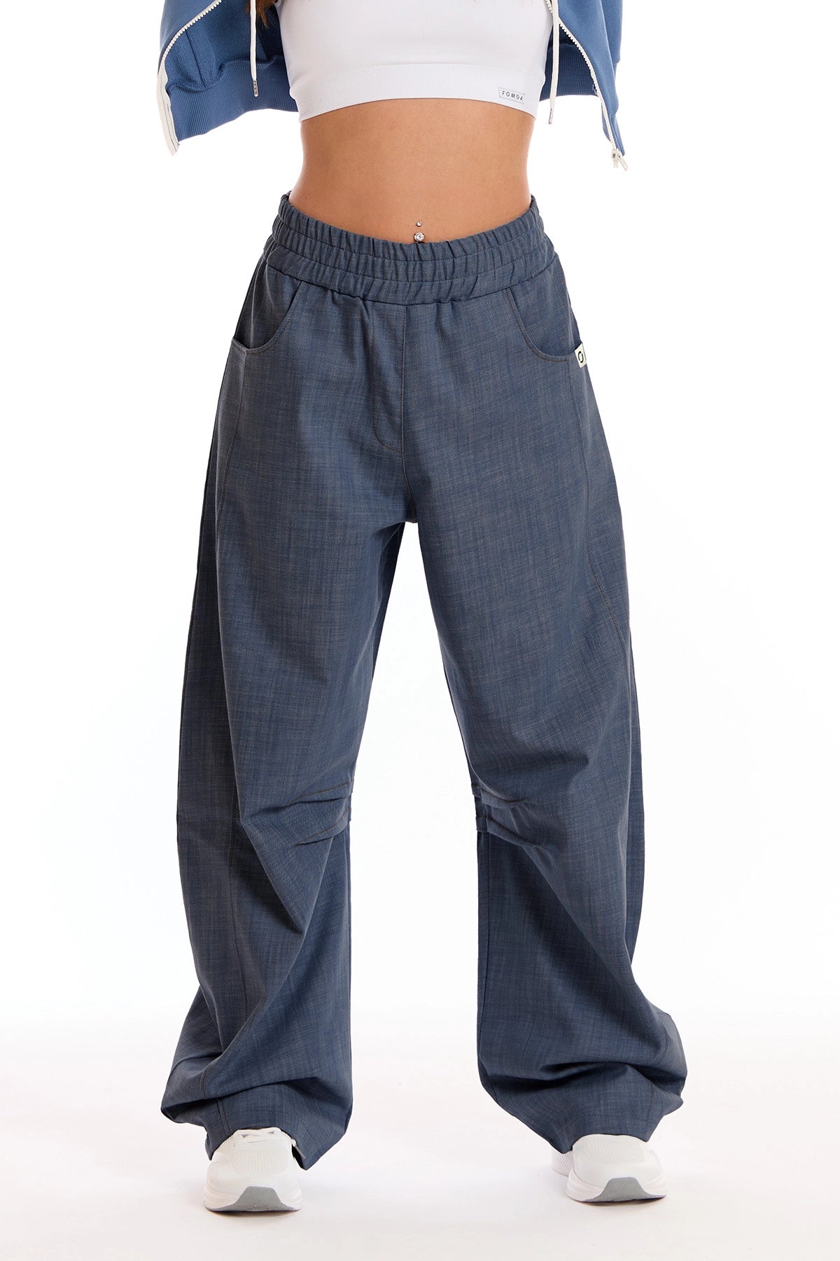 Pantalone Barrel Donna Jeans Blu - FGM04 - Linea Ikonic - fgm04