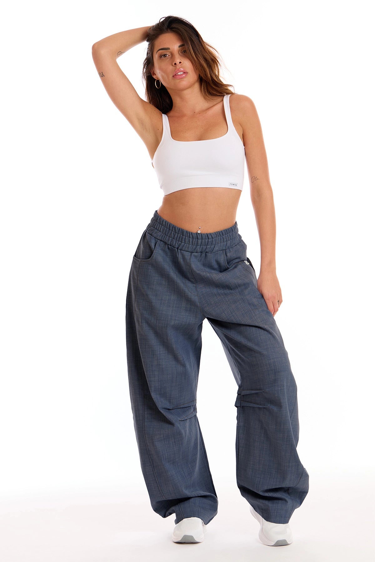 Pantalone Barrel Donna Jeans Blu - FGM04 - Linea Ikonic - fgm04