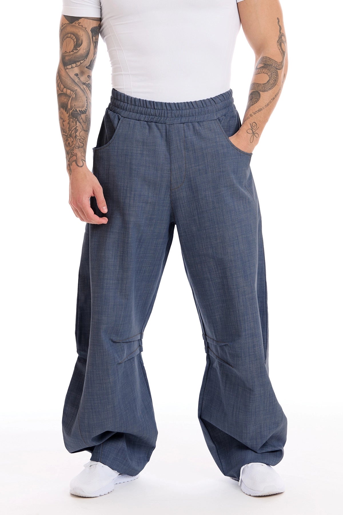 Pantalone Barrel Uomo Jeans Blu - FGM04 - Linea Ikonic Uomo - fgm04