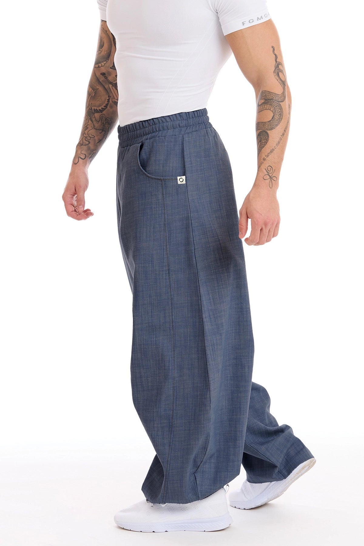 Pantalone Barrel Uomo Jeans Blu - FGM04 - Linea Ikonic Uomo - fgm04