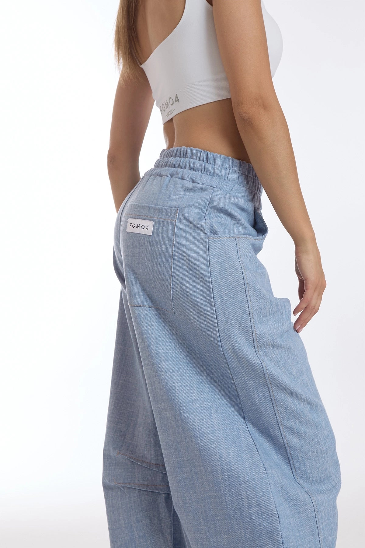 Pantalone Barrel Donna Azzurro - FGM04 - Linea Ikonic - fgm04
