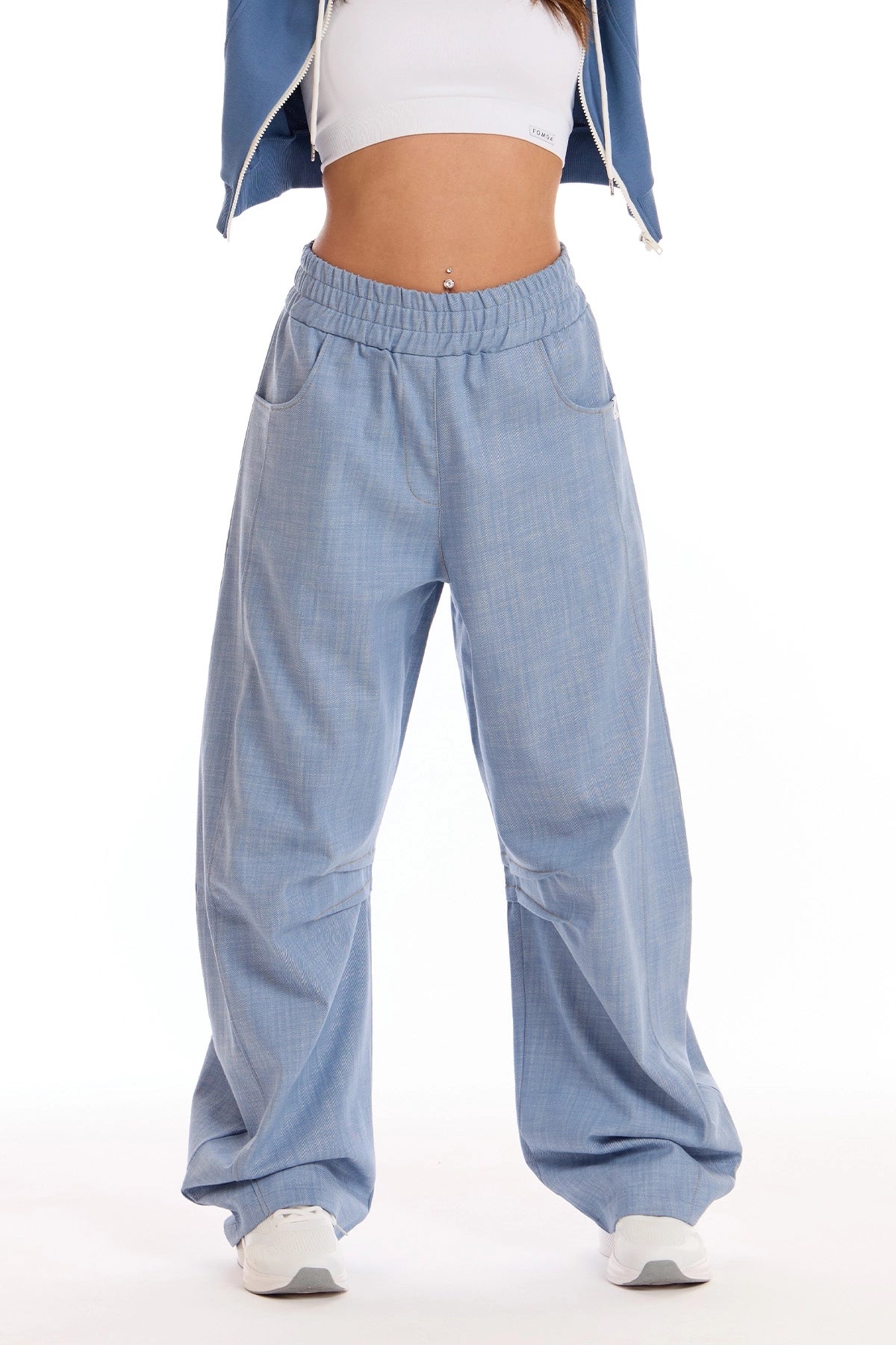 Pantalone Barrel Donna Azzurro - FGM04 - Linea Ikonic - fgm04