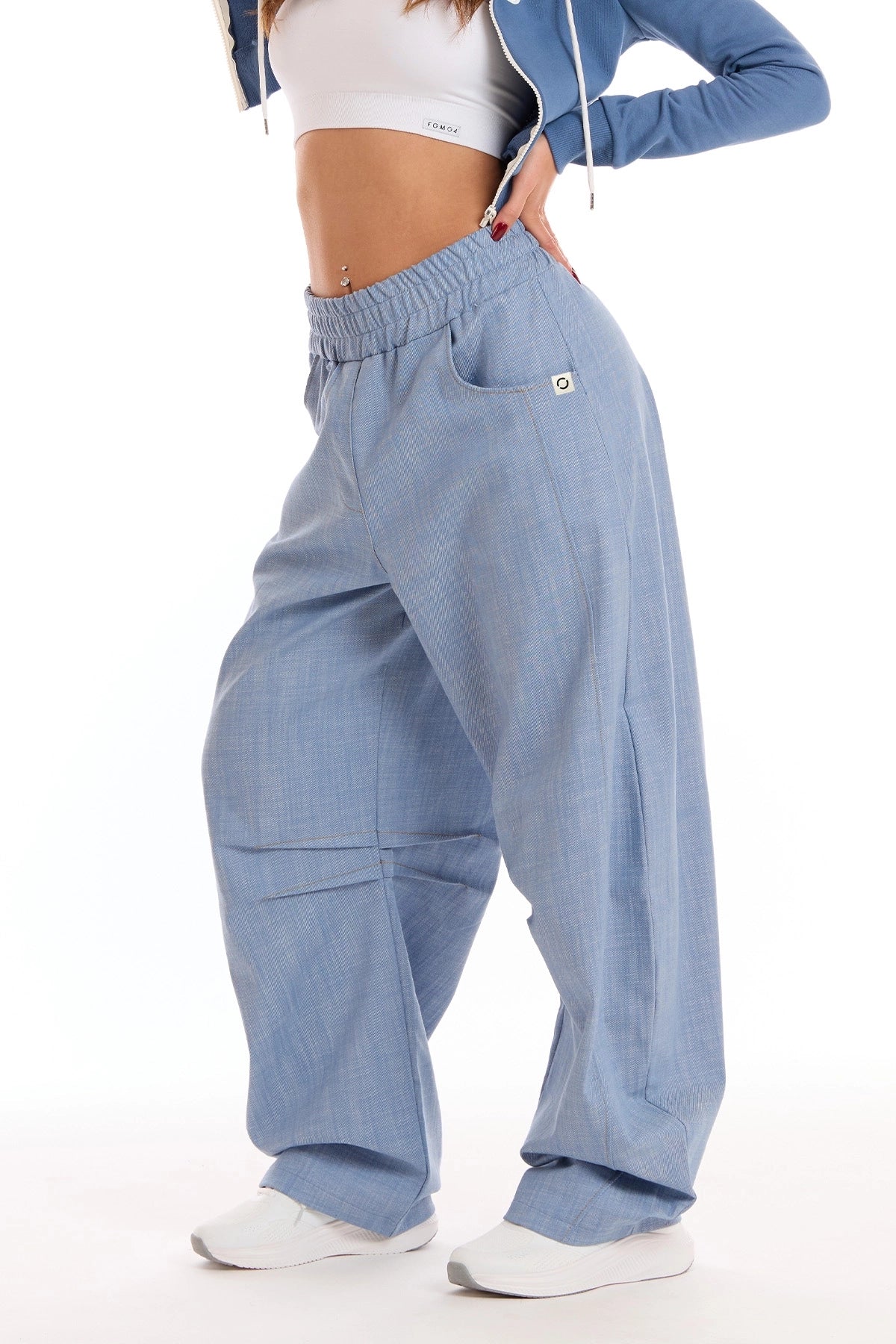 Pantalone Barrel Donna Azzurro - FGM04 - Linea Ikonic - fgm04