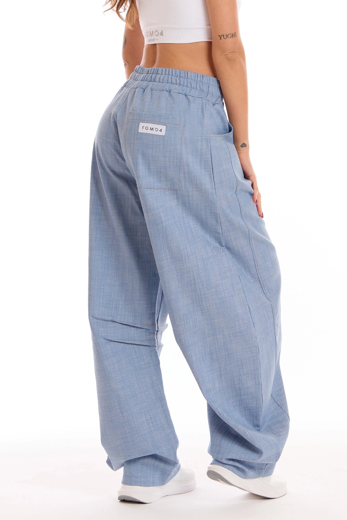 Pantalone Barrel Donna Azzurro - FGM04 - Linea Ikonic - fgm04