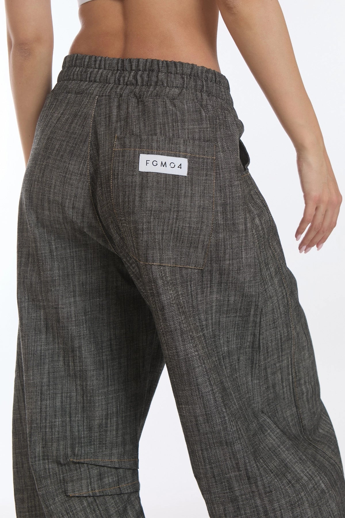 Pantalone Barrel Donna Jeans Nero - FGM04 - Linea Ikonic - fgm04