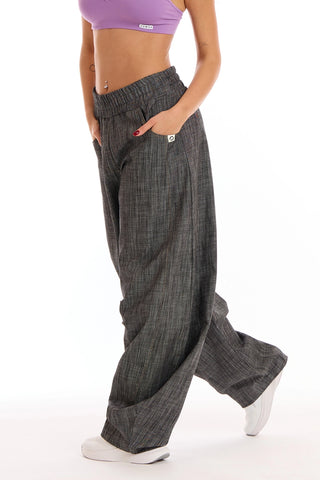Pantalone Barrel Donna Jeans Nero - FGM04 - Linea Ikonic - fgm04