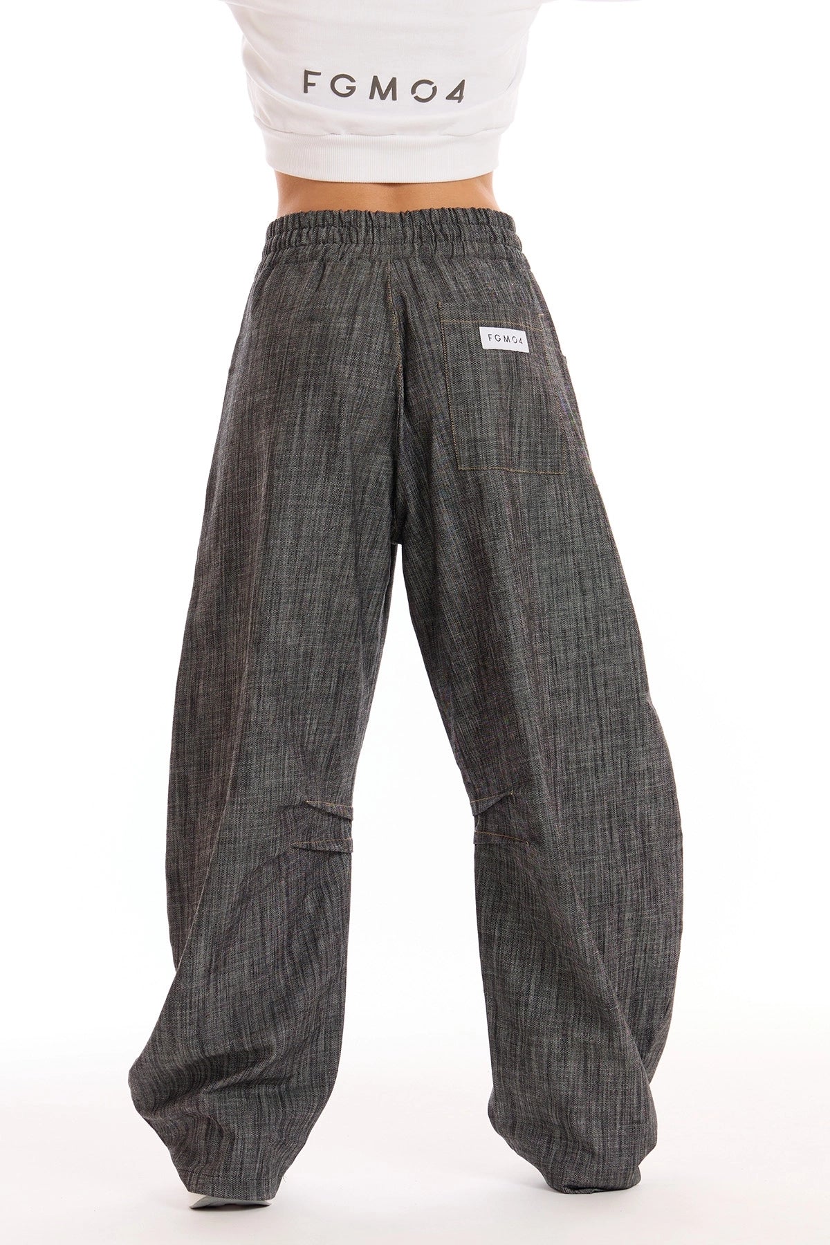 Pantalone Barrel Donna Jeans Nero - FGM04 - Linea Ikonic - fgm04