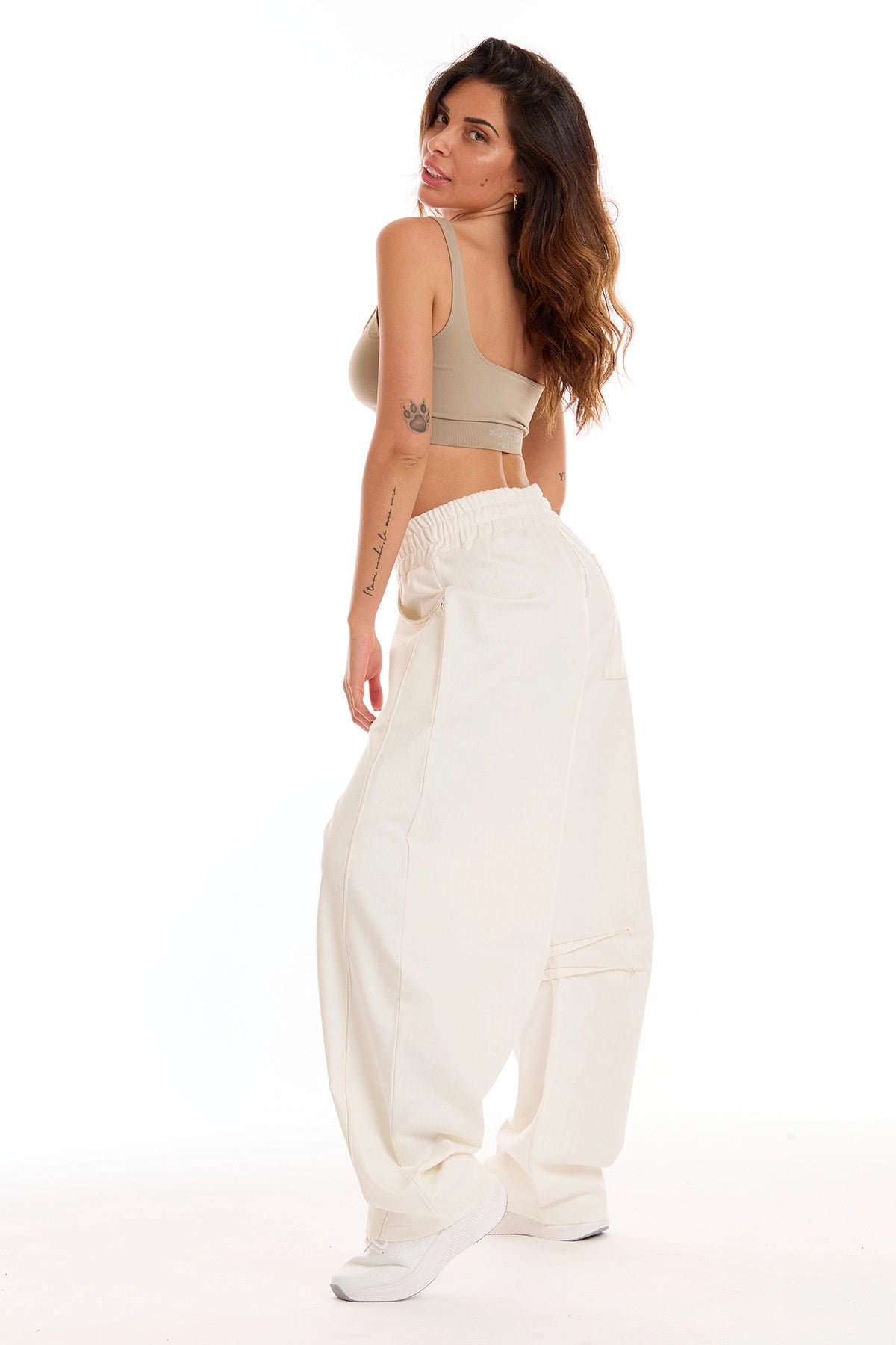 Pantalone Barrel Donna Panna - FGM04 - Linea Ikonic - fgm04
