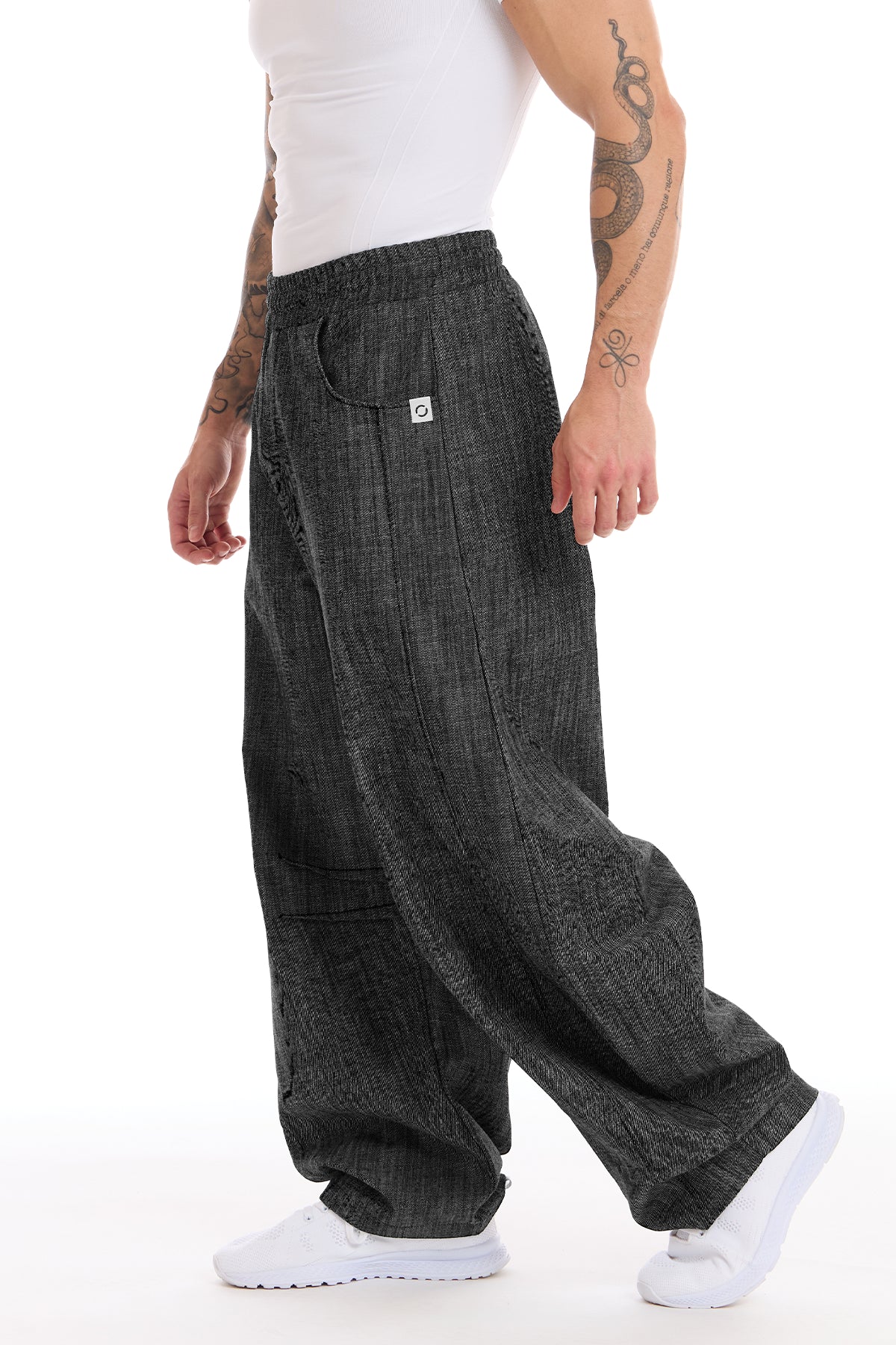 Pantalone Uomo Barrel Jeans Nero Carbonio - FGM04 - Linea Ikonic Uomo - fgm04