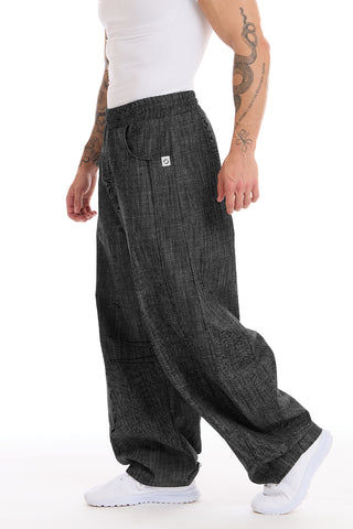 Pantalone Uomo Barrel Jeans Nero Carbonio - FGM04 - Linea Ikonic Uomo - fgm04