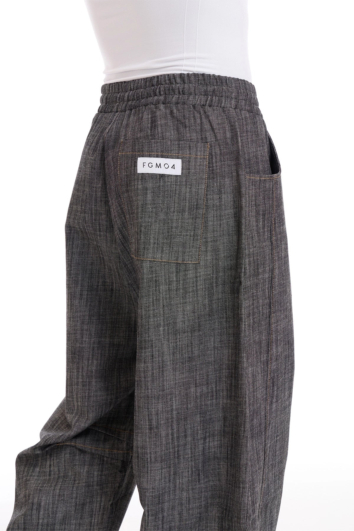 Pantalone Barrel Uomo Jeans Nero - FGM04 - Linea Ikonic Uomo - fgm04