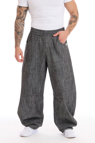Pantalone Barrel Uomo Jeans Nero - FGM04 - Linea Ikonic Uomo - fgm04