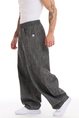 Pantalone Barrel Uomo Jeans Nero - FGM04 - Linea Ikonic Uomo - fgm04
