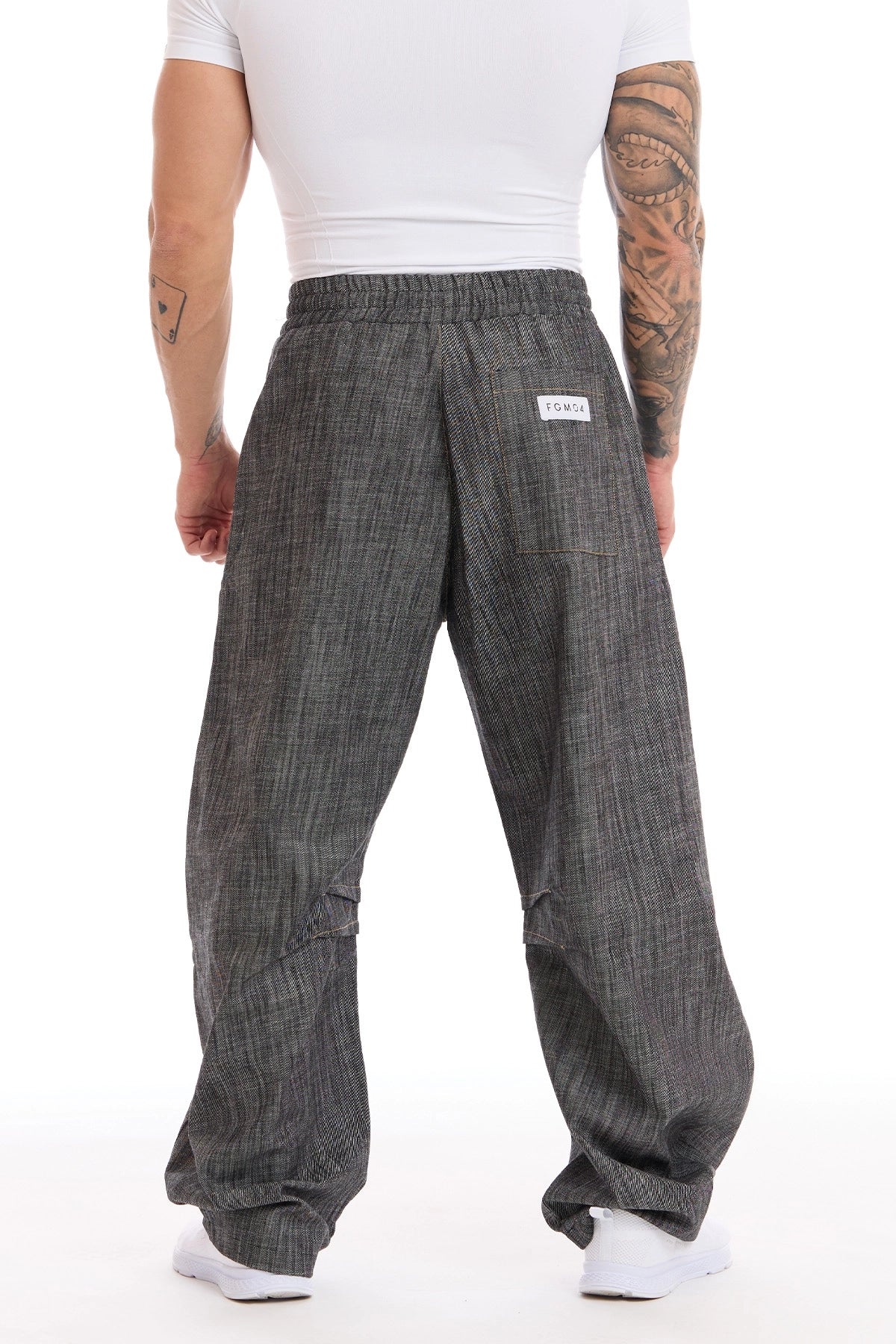 Pantalone Barrel Uomo Jeans Nero - FGM04 - Linea Ikonic Uomo - fgm04