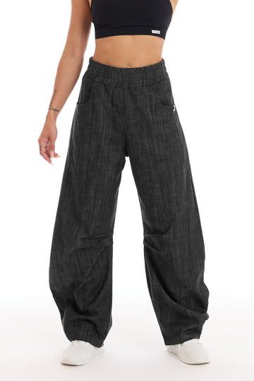 Pantalone Donna Barrel Jeans Nero Carbonio - FGM04 - Linea Ikonic - fgm04