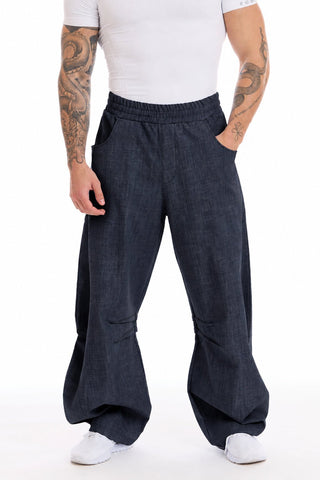 Pantalone Uomo Barrel Jeans Blu Profondo - FGM04 - Linea Ikonic Uomo - fgm04
